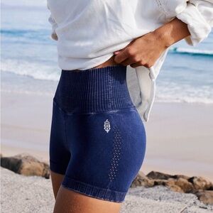 Free People Good Karma Navy Running Bike Shorts